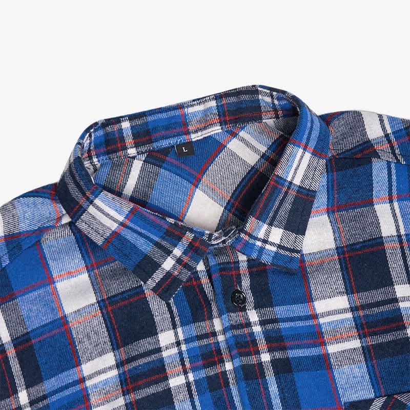 Ärmelloses Herrenhemd mit Fransen im Western-Stil, blau-weiß kariert. - image 4