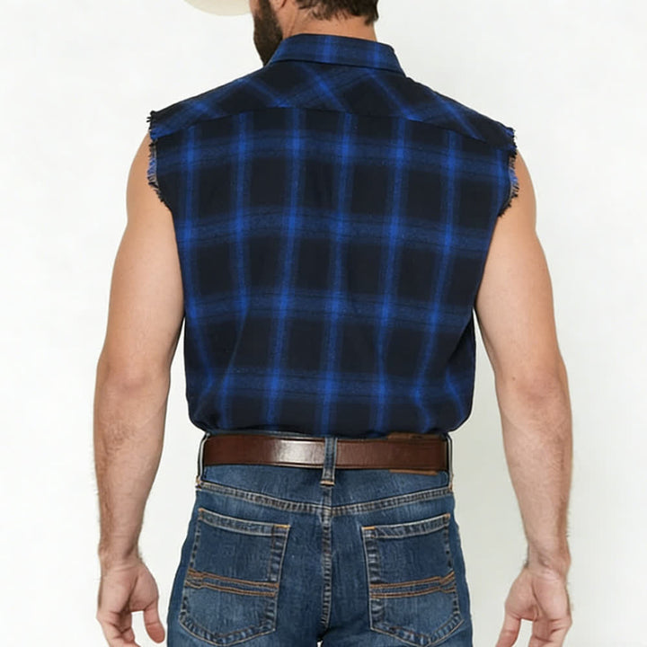 Ärmelloses Hemd/Weste im Western-Stil mit Karomuster für Herren - image 2