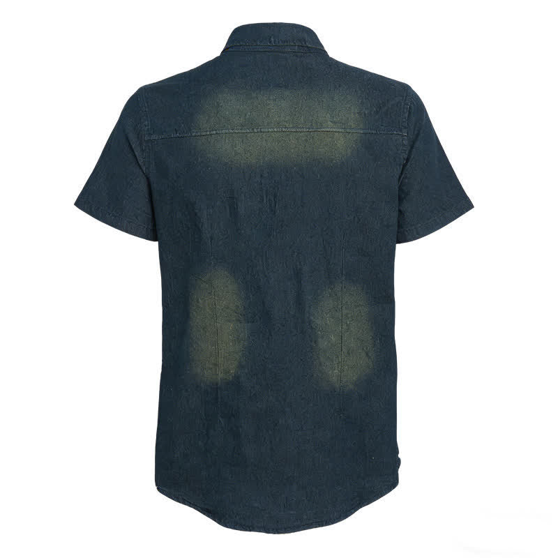 Herren-Western-Denimhemd im Vintage-Look mit kurzen Ärmeln - image 11