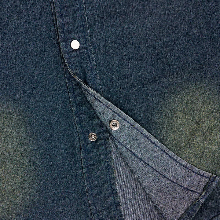 Herren-Western-Denimhemd im Vintage-Look mit kurzen Ärmeln - image 8