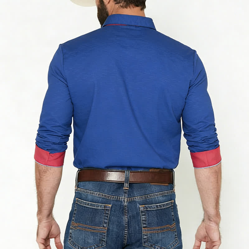 Robustes Herren-Cowboyhemd mit Hufeisen- und Rosenmuster im Westernstil - image 2