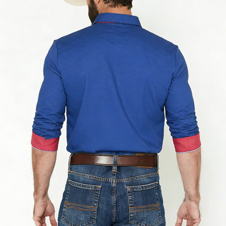 Robustes Herren-Cowboyhemd mit Hufeisen- und Rosenmuster im Westernstil - image 2