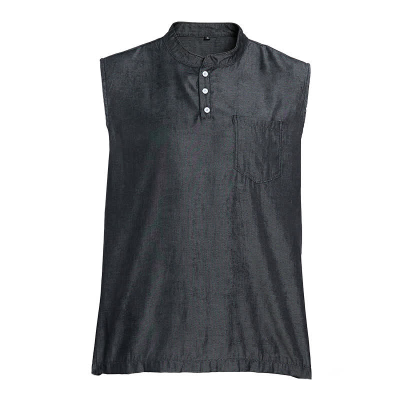 Ärmelloses T-Shirt-Weste für Herren, Sommer, verwaschene Farbe - image 11
