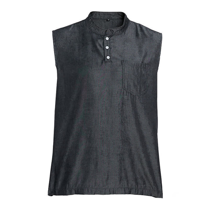 Ärmelloses T-Shirt-Weste für Herren, Sommer, verwaschene Farbe - image 11