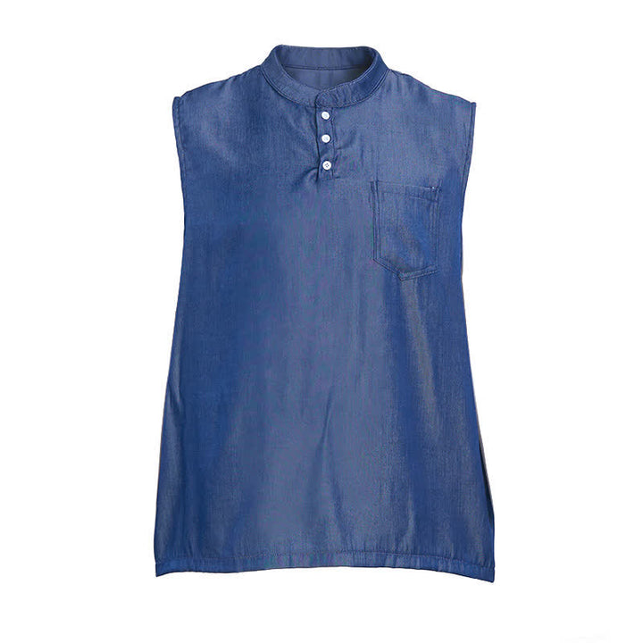 Ärmelloses T-Shirt-Weste für Herren, Sommer, verwaschene Farbe - image 12