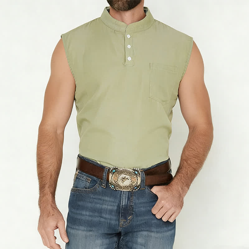 Ärmelloses T-Shirt-Weste für Herren, Sommer, verwaschene Farbe - image 1