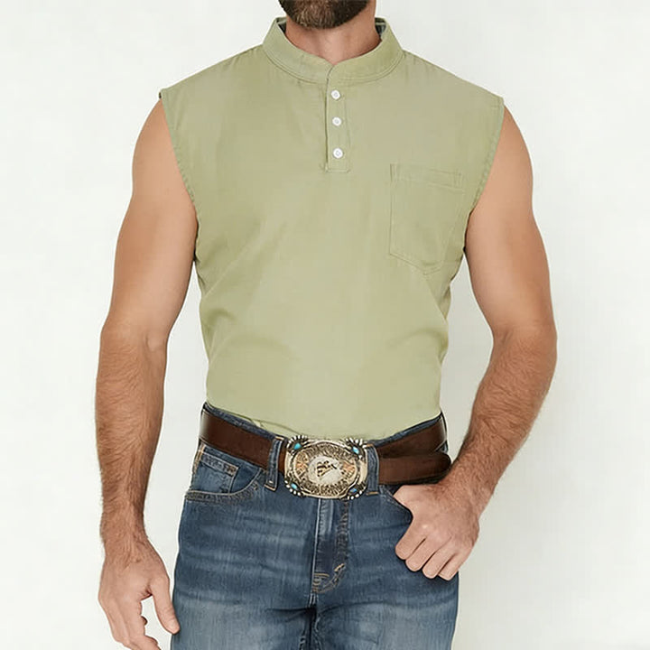 Ärmelloses T-Shirt-Weste für Herren, Sommer, verwaschene Farbe - image 1