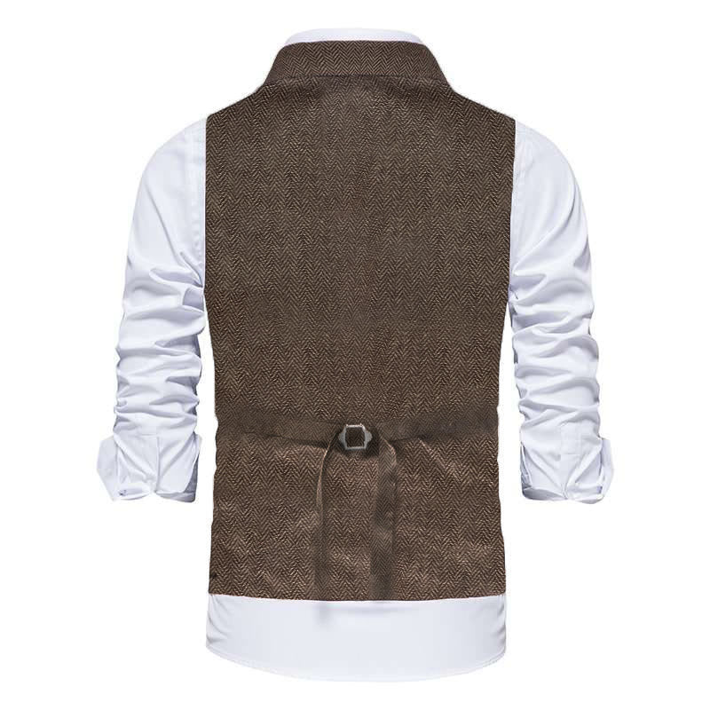 Herren-Anzugweste mit Reverskragen und Pattentaschen - image 7
