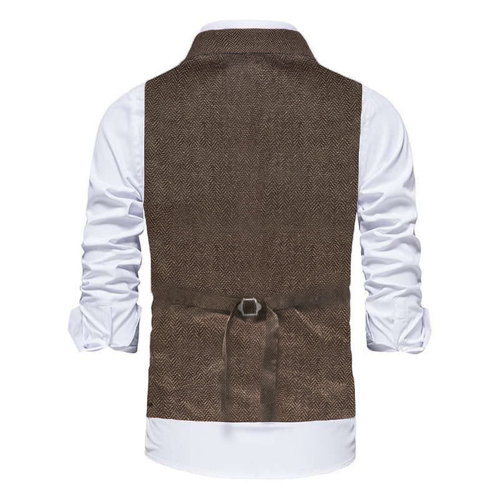 Herren-Anzugweste mit Reverskragen und Pattentaschen - image 7