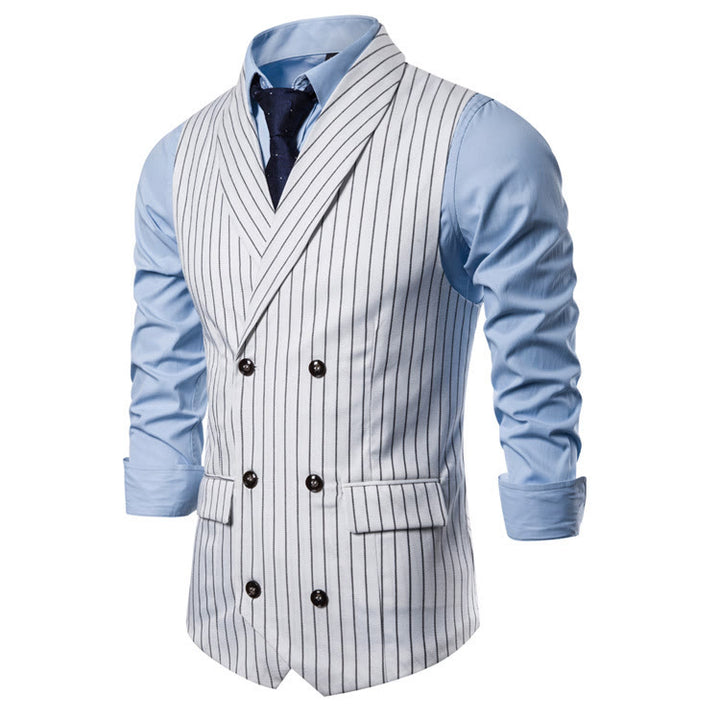 Slim-Fit-Streifenweste für Herren, eleganter Anzug - image 8
