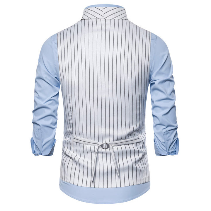 Slim-Fit-Streifenweste für Herren, eleganter Anzug - image 9