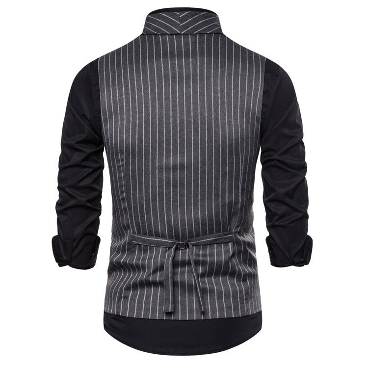 Slim-Fit-Streifenweste für Herren, eleganter Anzug - image 6