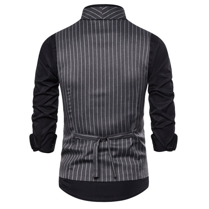 Slim-Fit-Streifenweste für Herren, eleganter Anzug - image 6