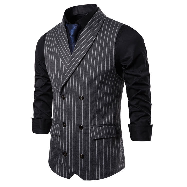 Slim-Fit-Streifenweste für Herren, eleganter Anzug - image 5