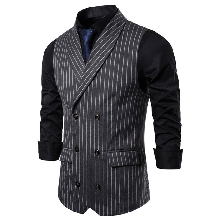 Slim-Fit-Streifenweste für Herren, eleganter Anzug - image 5