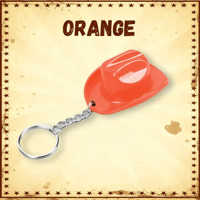 Multifunktionaler Flaschenöffner-Schlüsselanhänger in Form eines Retro-Cowboyhuts - Orange - image 7
