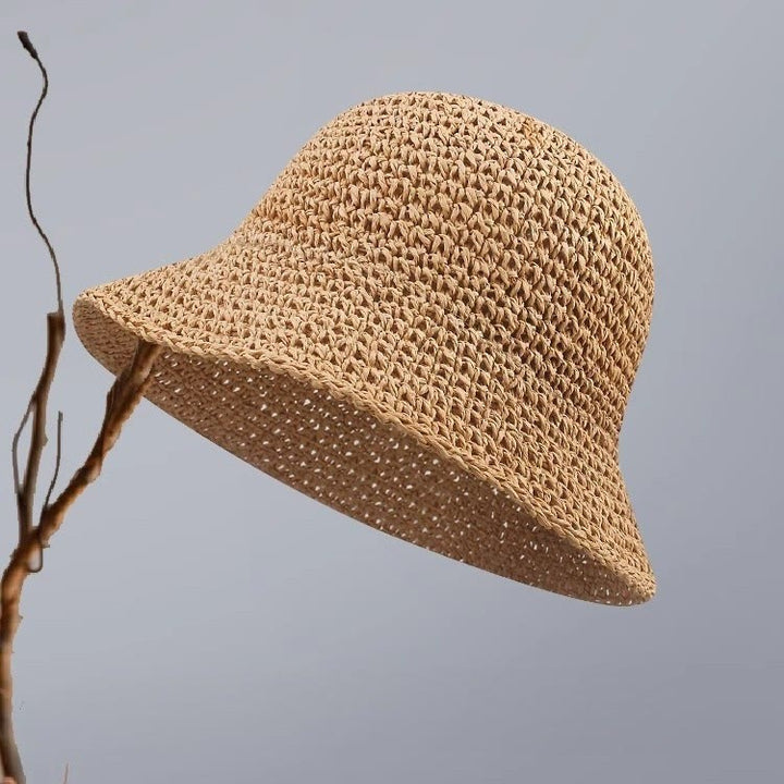 Atmungsaktiver, gehäkelter Strohhut für Damen – lässig, für jeden Tag und den Sommer - image 0
