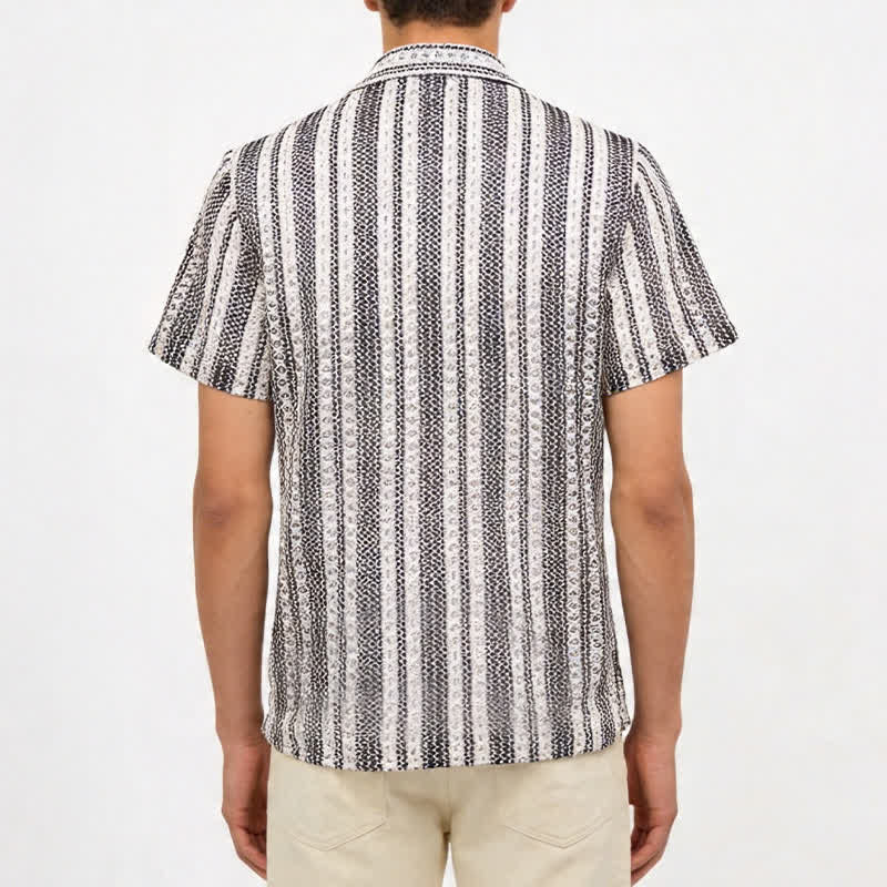 Klassisches, gestreiftes Strickhemd für Herren – Sommer - image 2