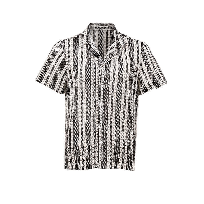 Klassisches, gestreiftes Strickhemd für Herren – Sommer - image 7