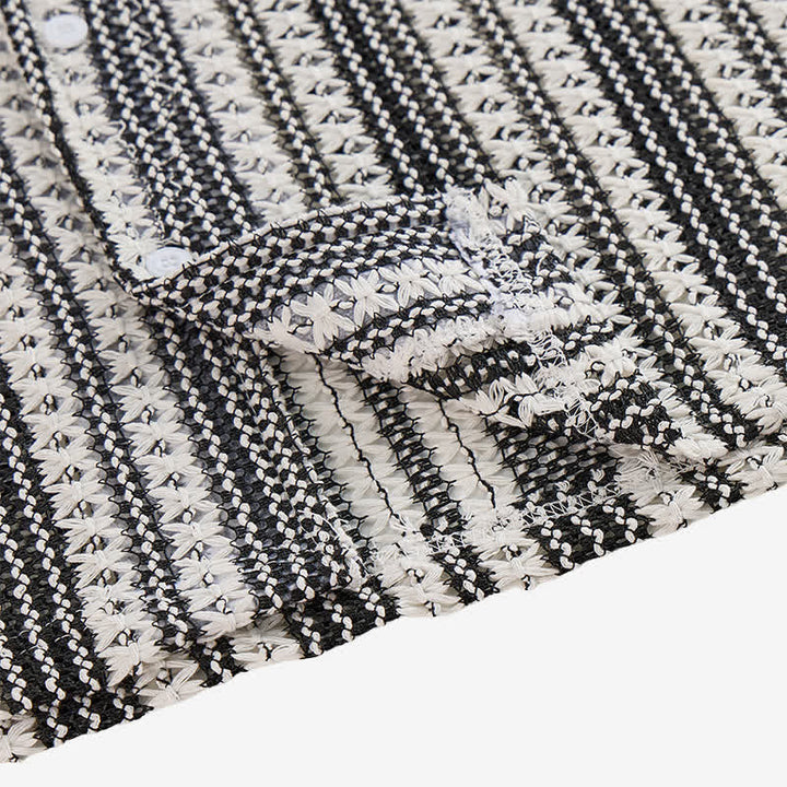 Klassisches, gestreiftes Strickhemd für Herren – Sommer - image 5