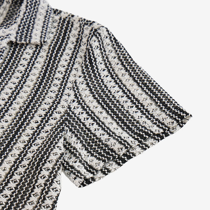 Klassisches, gestreiftes Strickhemd für Herren – Sommer - image 6
