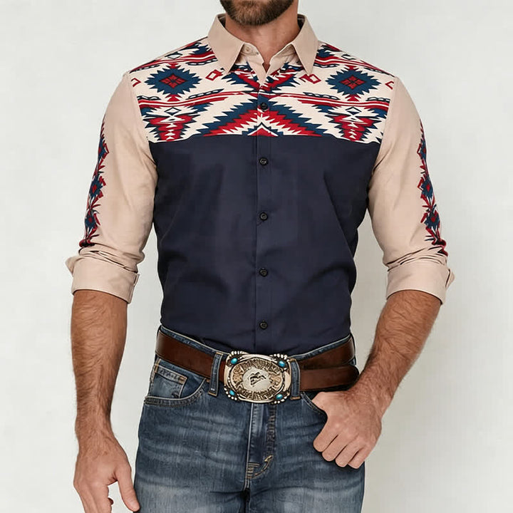 Rugged Spirit Herren-Westernhemd mit Aztekenmuster - image 1