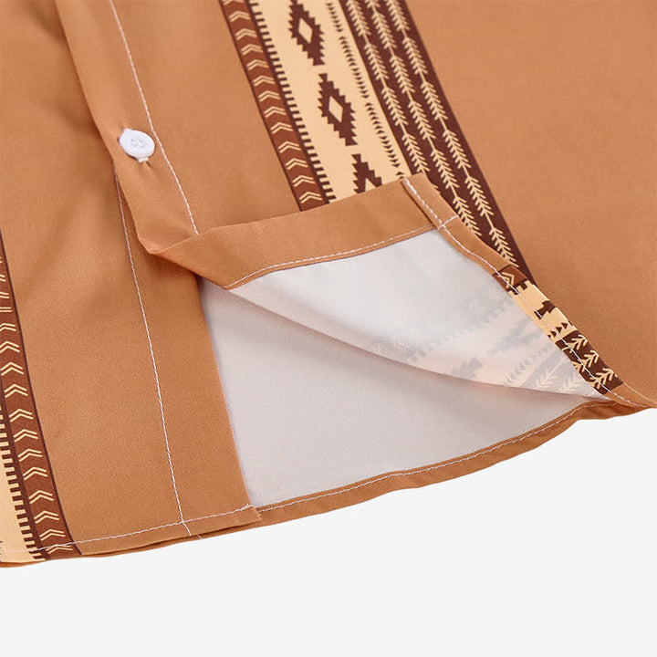 Herrenhemd im Western-Ethno-Stil mit aztekischem geometrischem Muster - image 6