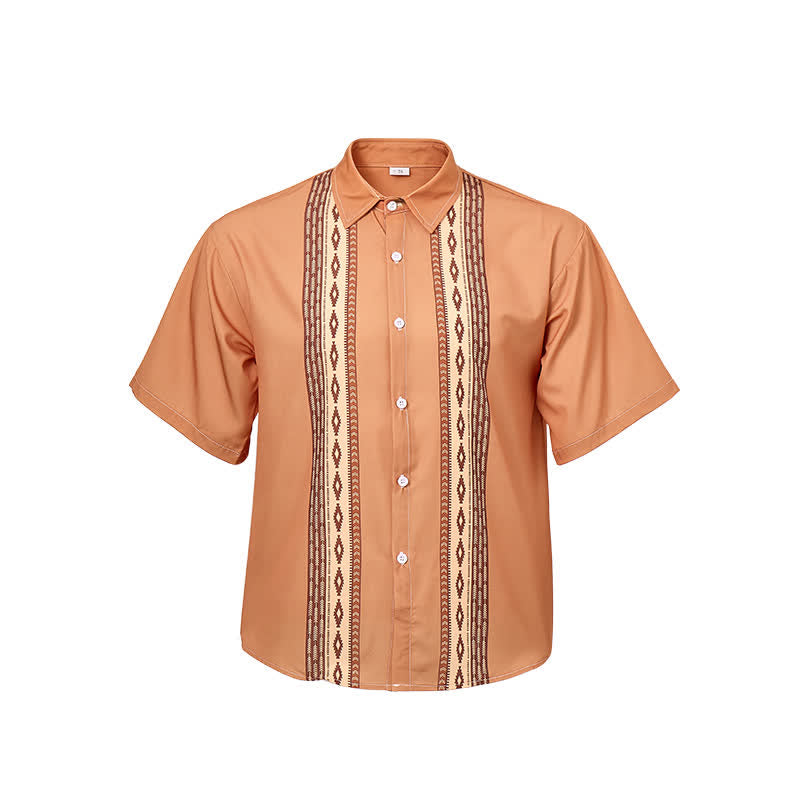 Herrenhemd im Western-Ethno-Stil mit aztekischem geometrischem Muster - image 8