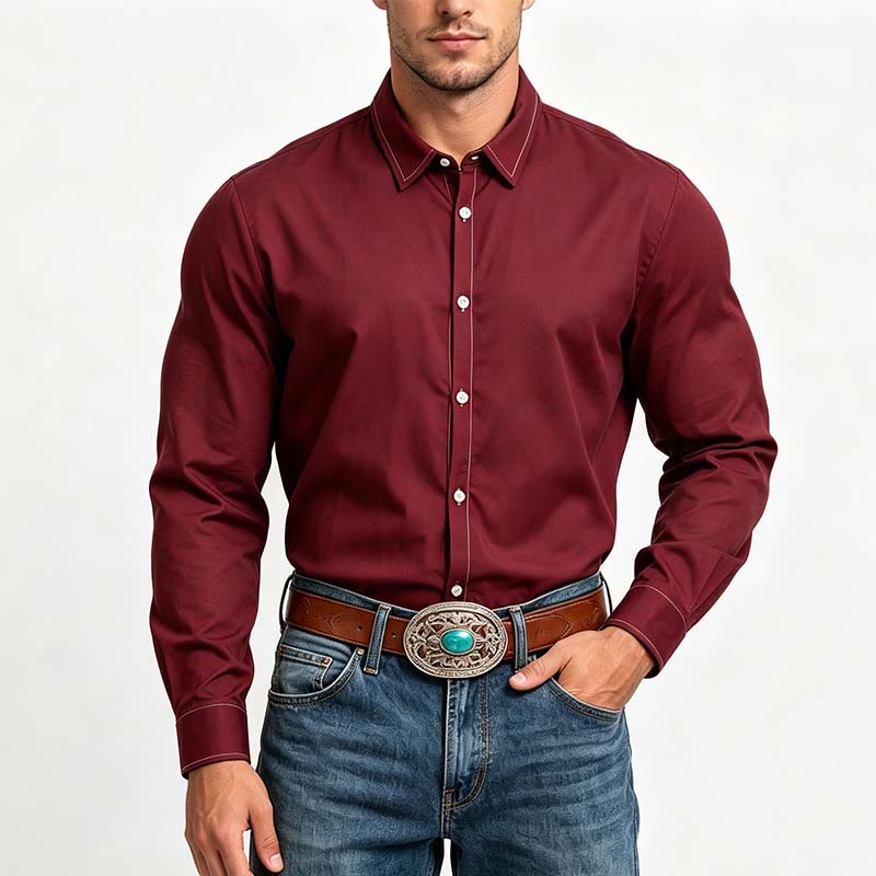 Elegantes Herrenhemd im Retro-Stil mit langen Ärmeln - image 1