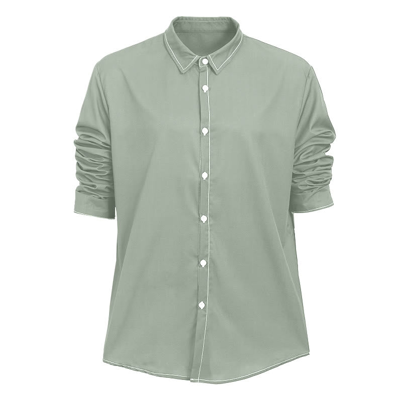Elegantes Herrenhemd im Retro-Stil mit langen Ärmeln - Hellgrün - 6XL - image 25