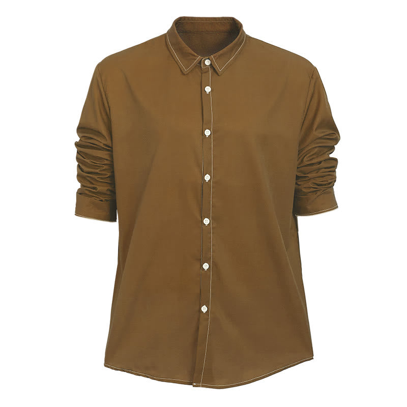 Elegantes Herrenhemd im Retro-Stil mit langen Ärmeln - Braun - 6XL - image 27
