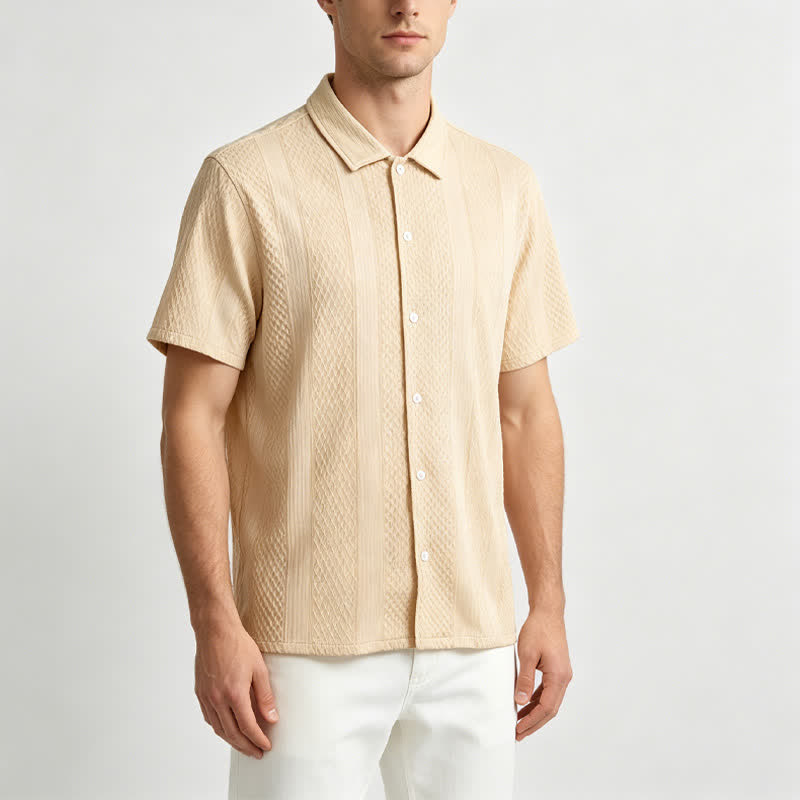 Herren-Strickhemd im Retro-Street-Stil mit vertikalem Rautenmuster - image 1