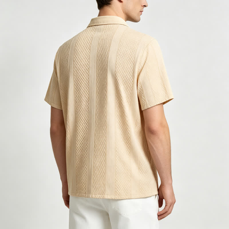 Herren-Strickhemd im Retro-Street-Stil mit vertikalem Rautenmuster - image 2