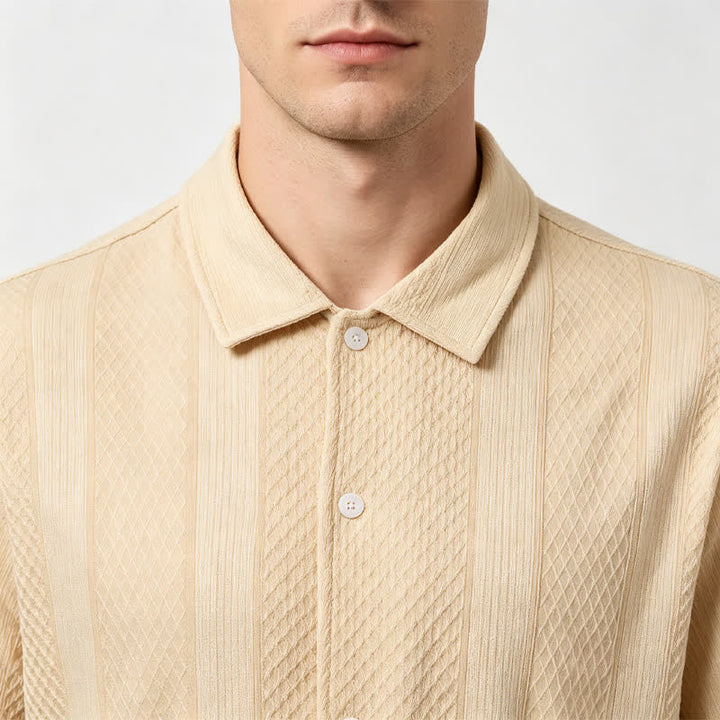 Herren-Strickhemd im Retro-Street-Stil mit vertikalem Rautenmuster - image 3