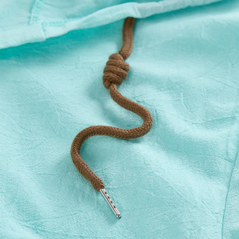 Lässiges, leichtes Herren-Leinenhemd mit Kapuze - image 7