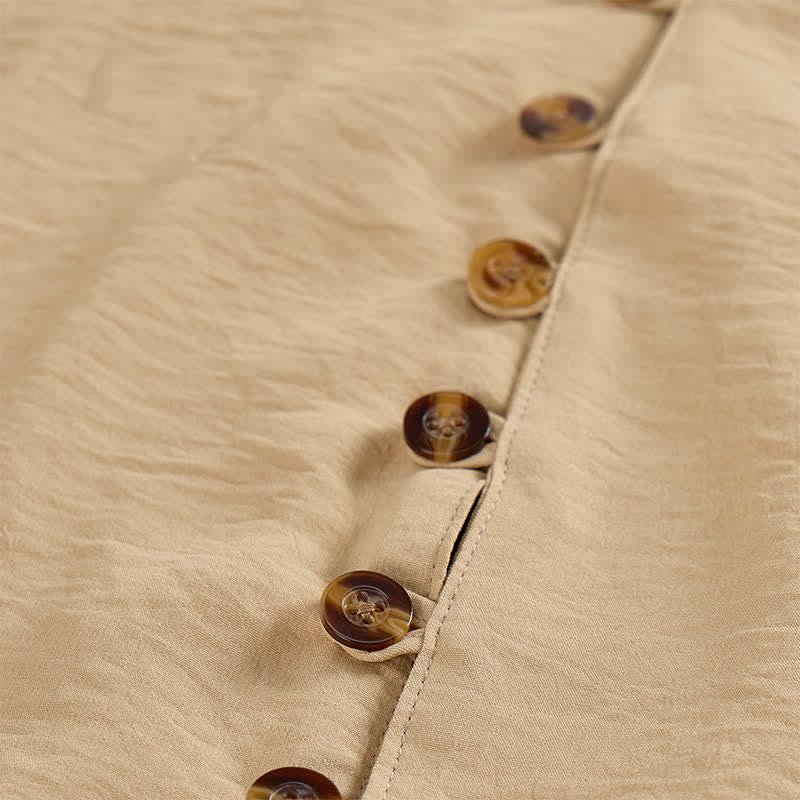 Herrenhemd mit Stehkragen, geknittertem Design, Leinenmischung - image 7