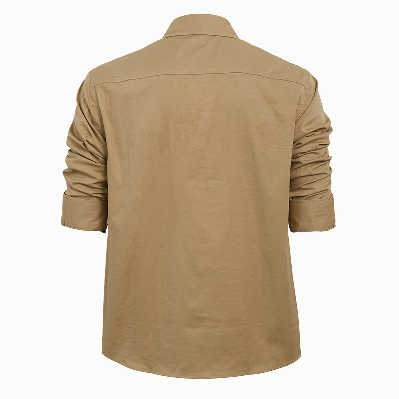 Herren-Outdoor-Arbeitshemd mit doppelter Tasche und langen Ärmeln - image 14