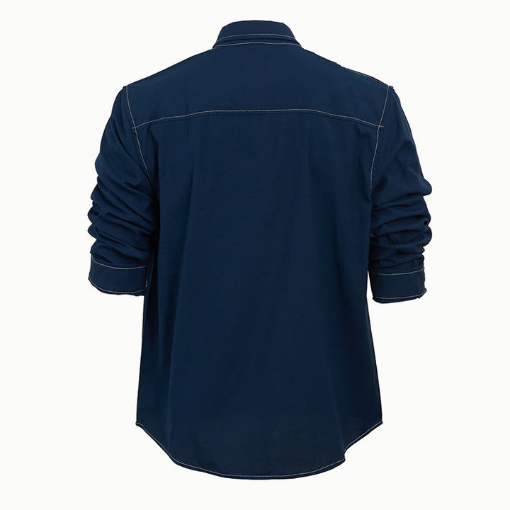 Herren Retro Western Freizeithemd mit Knopfleiste und langen Ärmeln - image 13