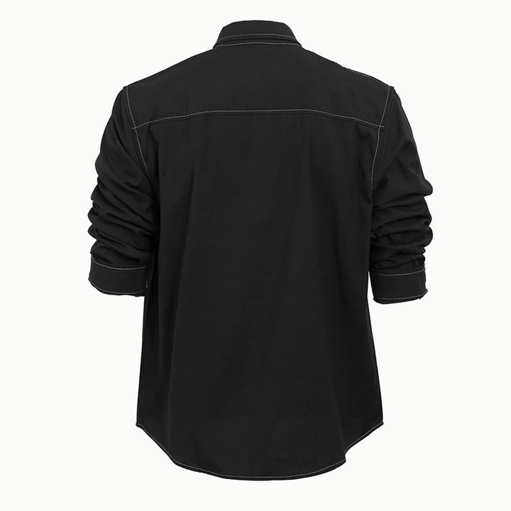 Herren Retro Western Freizeithemd mit Knopfleiste und langen Ärmeln - image 11