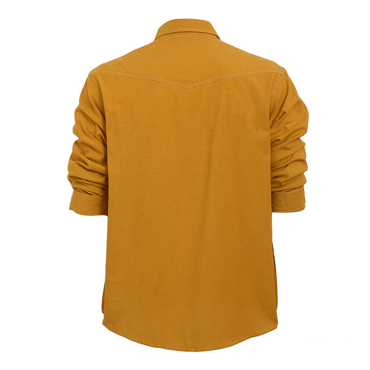Herren Retro Western Freizeithemd mit Knopfleiste und langen Ärmeln - image 5