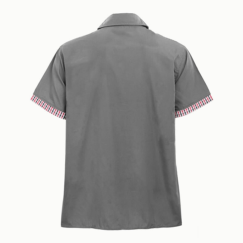 Lässiges Kurzarmhemd für Herren mit Karomuster, Brusttasche und Brustbesatz - image 17
