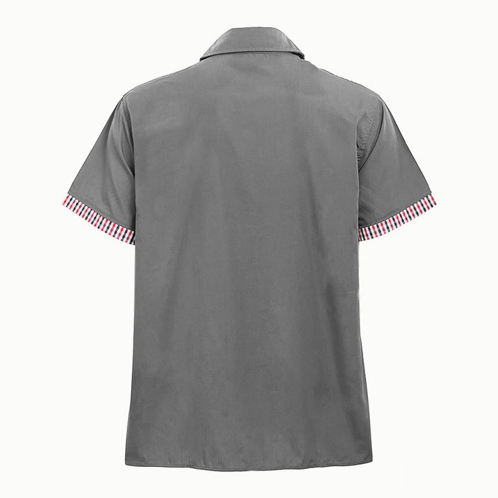 Lässiges Kurzarmhemd für Herren mit Karomuster, Brusttasche und Brustbesatz - image 17