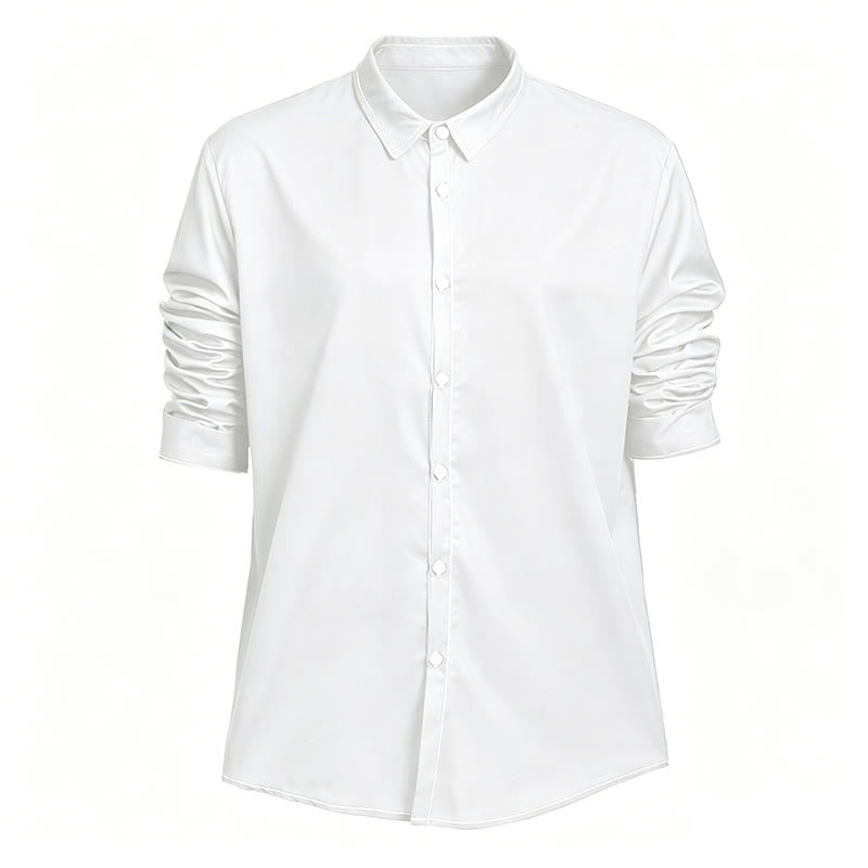 Elegantes Herrenhemd im Retro-Stil mit langen Ärmeln - Weiß - 6XL - image 23