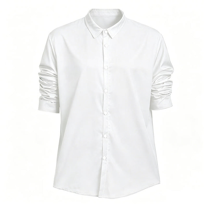 Elegantes Herrenhemd im Retro-Stil mit langen Ärmeln - Weiß - 6XL - image 23