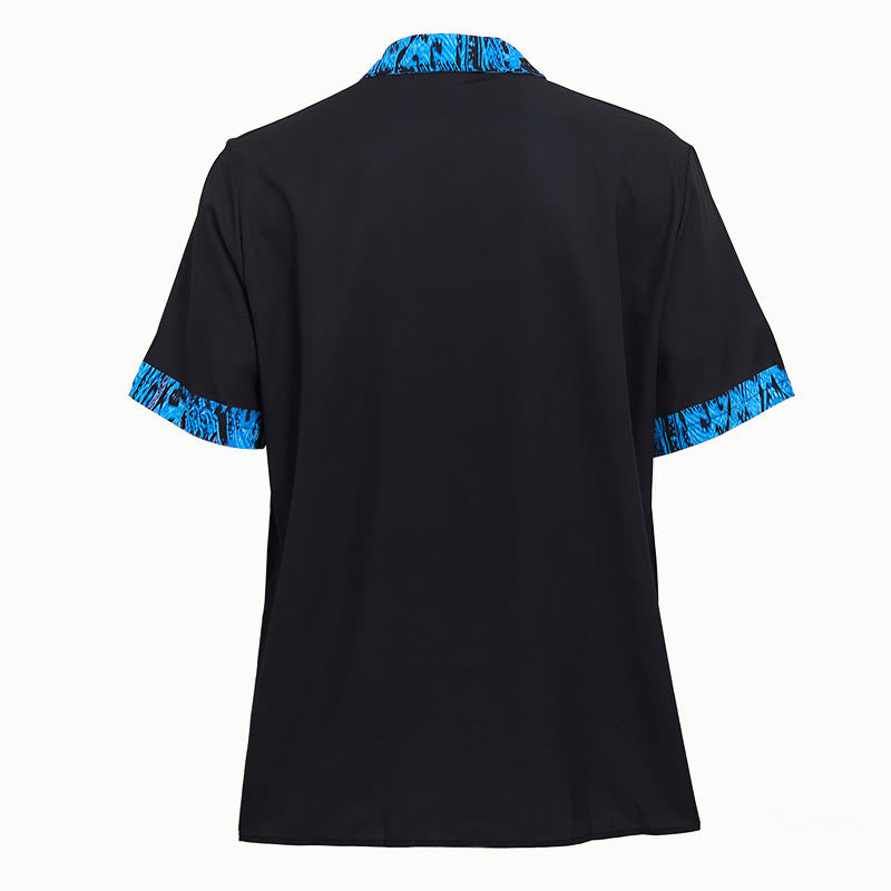 Herrenmode Kurzarmhemd mit kontrastfarbenen Manschetten, Kragen und Knöpfen - image 10