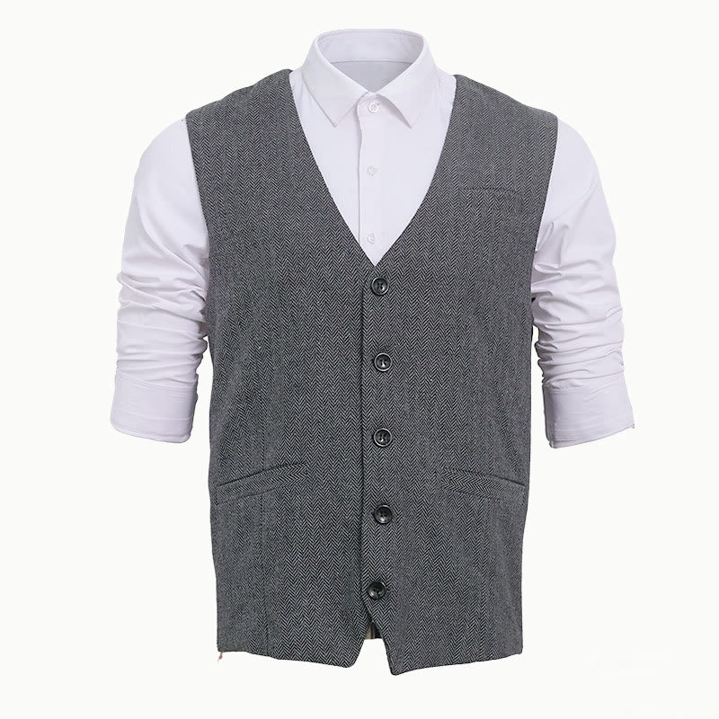 Herren-Business-Casual-Weste mit lockerer Passform und V-Ausschnitt - image 18