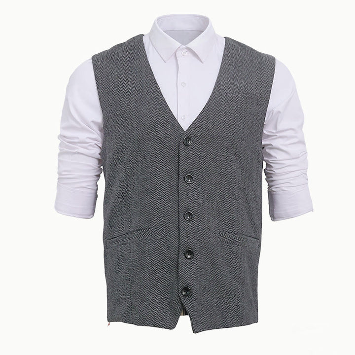 Herren-Business-Casual-Weste mit lockerer Passform und V-Ausschnitt - image 18