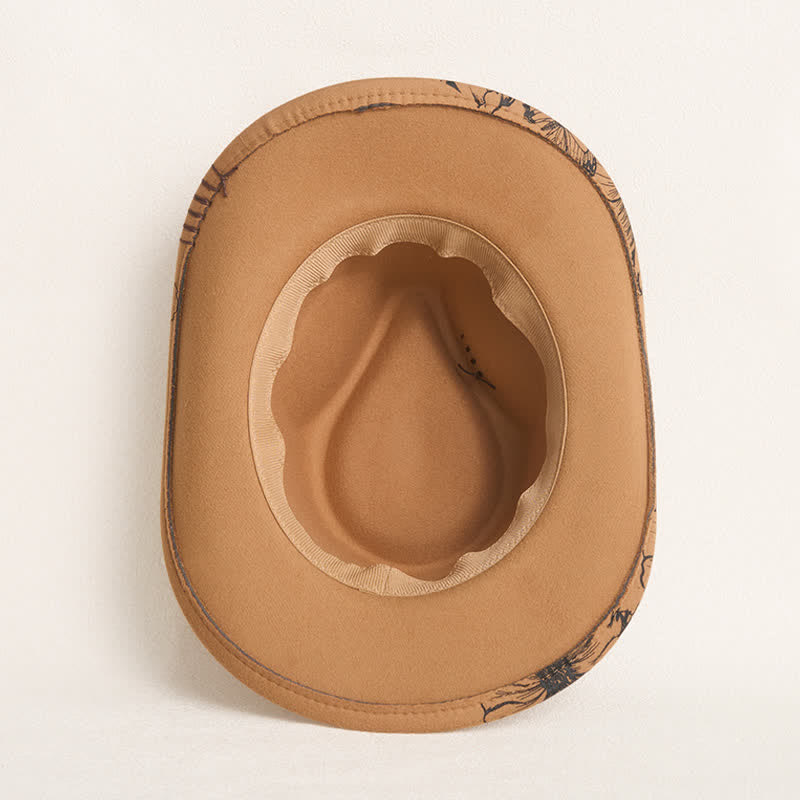 Western Cowboyhut mit Sonnenblumen-Federdekor und ethnischem Riemen - image 8