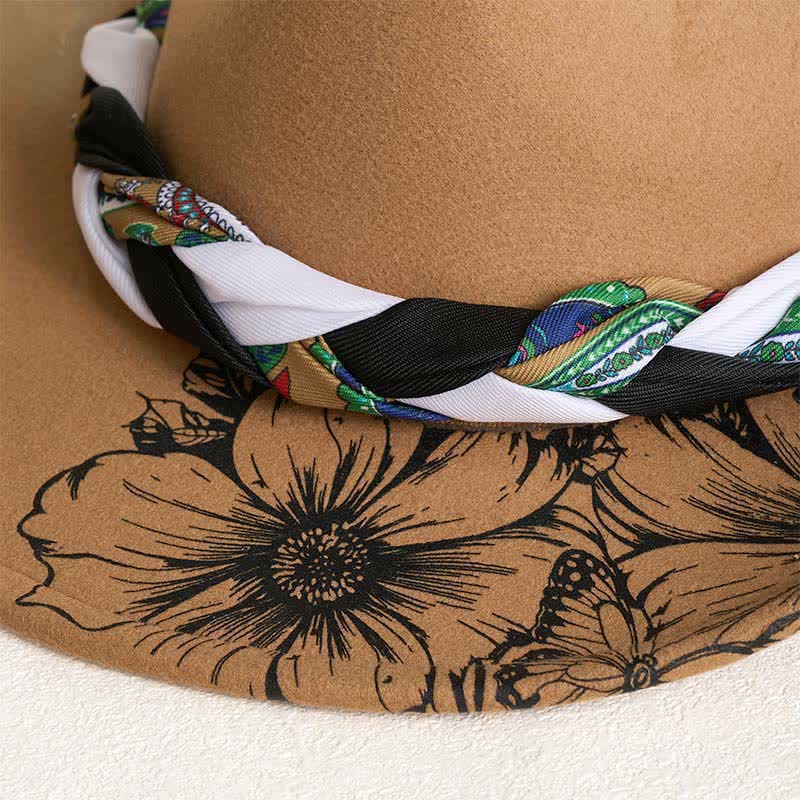 Western Cowboyhut mit Sonnenblumen-Federdekor und ethnischem Riemen - image 3