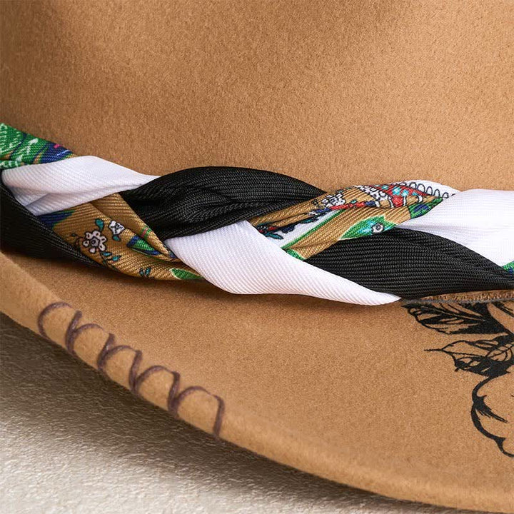 Western Cowboyhut mit Sonnenblumen-Federdekor und ethnischem Riemen - image 4